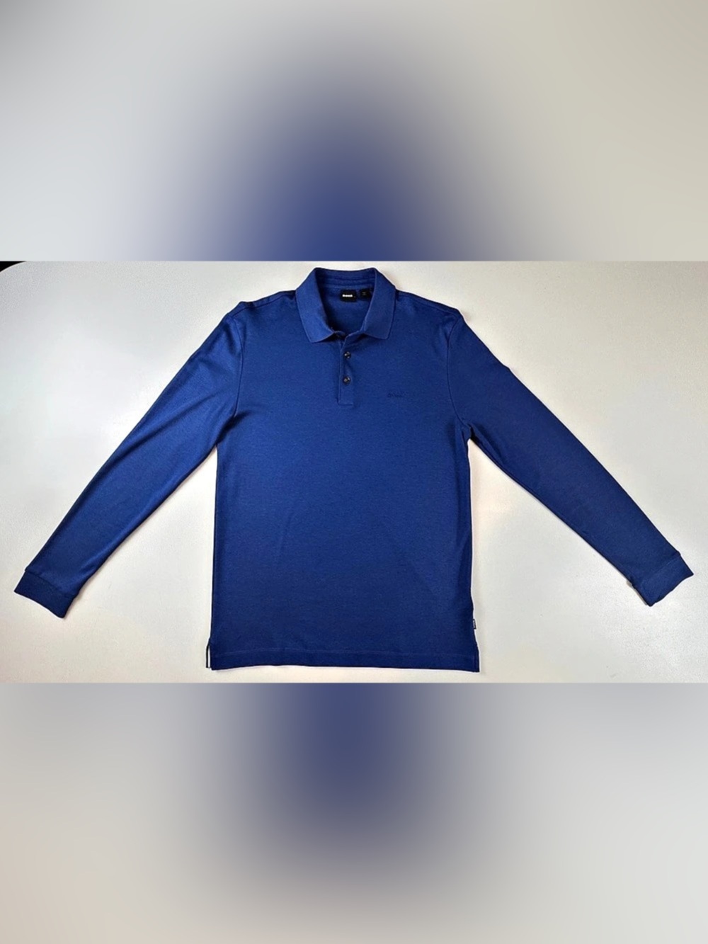 BOSS Pado 30 Long Sleeve Polo in Blue Size Medium Like New